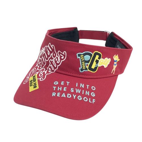 PEARLY GATES パーリーゲイツ サンバイザー レッド系 ランク：B 【中古