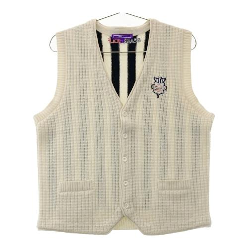 BEAMS GOLF ビームスゴルフ ニットベスト ストライプ柄 ホワイト系