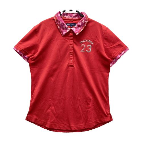 23区GOLF ニジュウサンクゴルフ 半袖ポロシャツ レッド系 サイズ：3