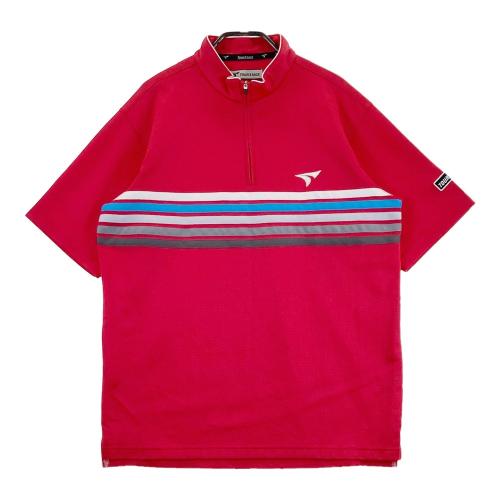 TOUR STAGE ツアーステージ 半袖ポロシャツ ボーダー柄 レッド系