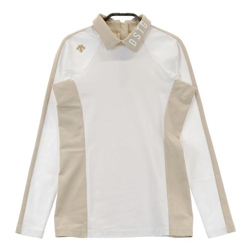DESCENTE GOLF デサントゴルフ 襟付き 長袖Tシャツ 裏起毛 ブラック系