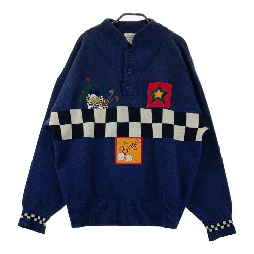 CASTELBAJAC カステルバジャック ウール ニットセーター ネイビー系