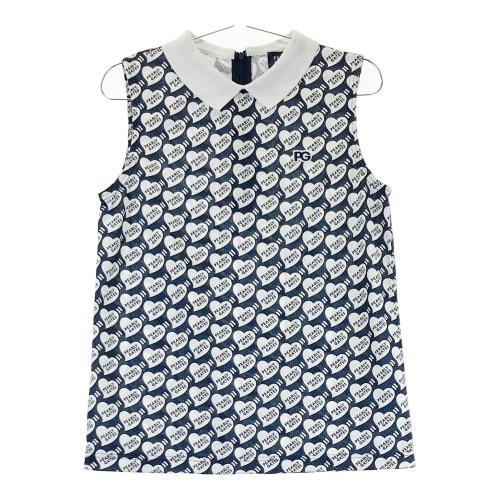 サイズ：0 PEARLY GATES パーリーゲイツ  襟付 ノースリーブワンピース ヤシの木 総柄 ホワイト系 [240101734704] ゴルフウェア レディース ストスト PEARLY GATES パーリーゲイツ 襟付 ノースリーブワンピース ヤシの木