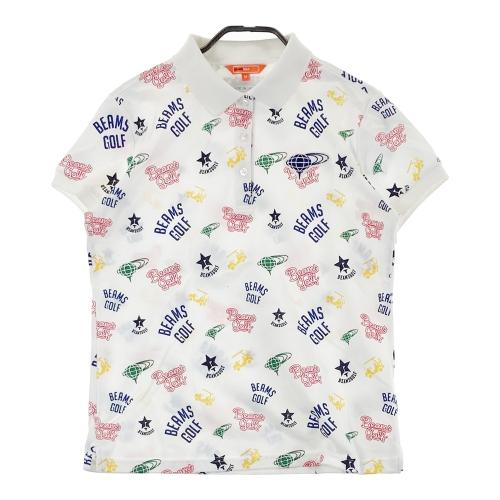 BEAMS GOLF ビームスゴルフ ×SUN SURF 半袖ポロシャツ 総柄 ホワイト系