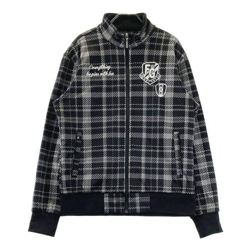 FILA GOLF フィラゴルフ 裏起毛 ジップジャケット チェック柄 ブラック