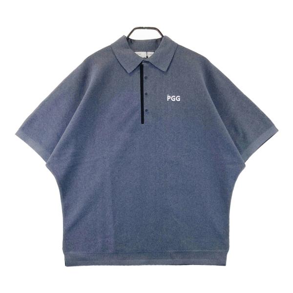 美品 パーリーゲイツ 近年 半袖ゴルフポロシャツ ネイビー LL 速乾 PGG PGG PEARLY GATES パーリーゲイツ 半袖ニットポロシャツ ネイビー系