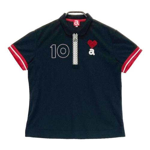 ARCHIVIO アルチビオ ハーフジップ 半袖ポロシャツ ブラック系 サイズ