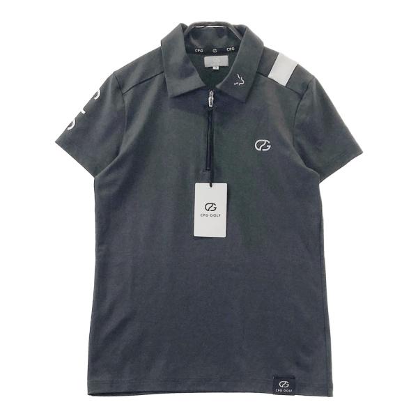 CPGゴルフポロシャツ　メンズ　グレー3 CPG GOLF シーピージーゴルフ 1109-24103 ハーフジップ 半袖ポロシャツ