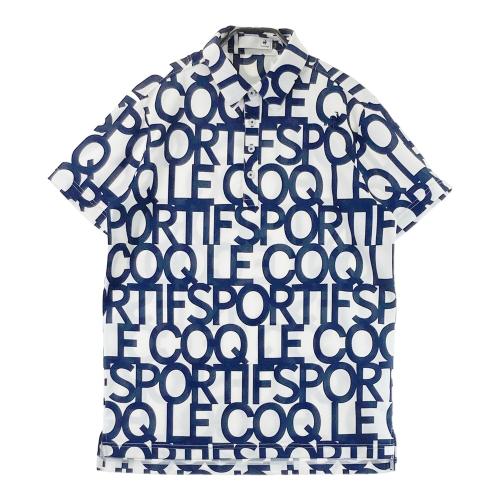 le coq sportif golf ルコック 総柄 半袖 ポロ ホワイト L LE COQ GOLF ルコックゴルフ 半袖ポロシャツ 総柄 ホワイト系 サイズ
