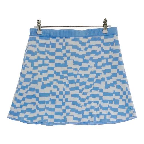 DESCENTE GOLF デサントゴルフ ニットスカート 総柄 ブルー系 サイズ