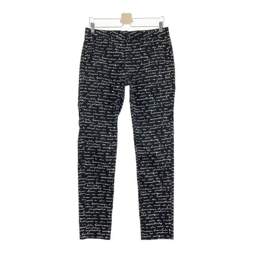 新品【St ANDREWS】セントアンドリュース　ゴルフ　ロゴ　ストレッチパンツ ST ANDREWS セントアンドリュース ストレッチパンツ 総柄 ブラック系
