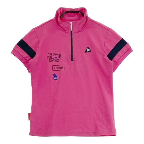 LE COQ GOLF ルコックゴルフ ハーフジップ半袖Tシャツ ピンク系 サイズ