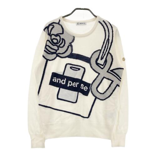 AND PER SE アンパスィ 裏地付 ハーフジップ ニットセーター グレー系